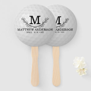 Leque Padrão Personalizado da Bola de Golfe Nome Monogr