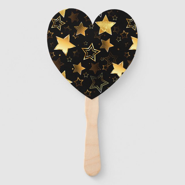Leque Padrão sem costura com estrelas de Ouro (Frente)