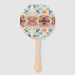 Leque Padrão Vintage Snowflakes - Ventilador Mão