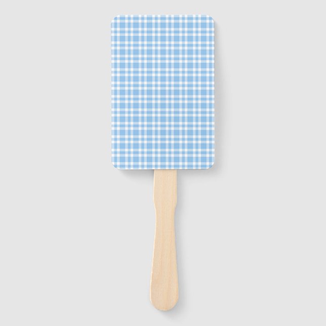 Leque Padrão Xadrez Azul Branco (Frente)