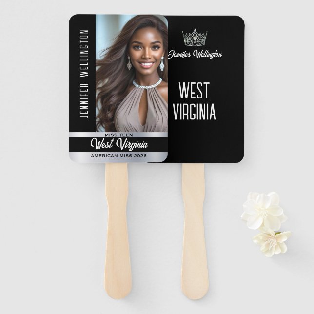 Leque Pageant Fan Wavers | Onyx Shine Set de 10 ventilad (Frente e Verso)