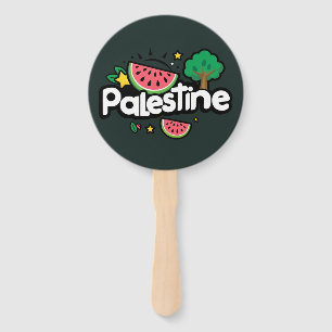 Leque Palavra de Cuta Palestina cercada por melancia