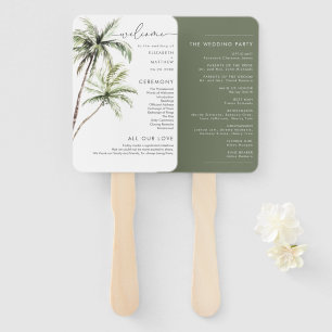 Leque Palm Tree Tropical Casamento mínimo
