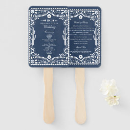 Leque Papel Picado Boda Mexican Rustic Blue Wedding