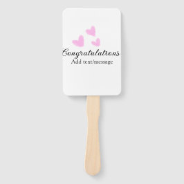 Leque Parabéns cor-de-rosa