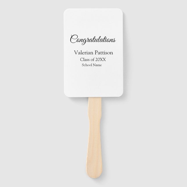 Leque Parabéns formando adicionar nome da escola simples (Frente)