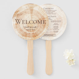 Leque Partido Rustic Weding Wood Grain Bridal