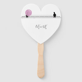 Leque Pássaros bonitos e bonitos de Bublegum em um branc