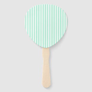 Leque Pastel Mint Green Stripes Verão