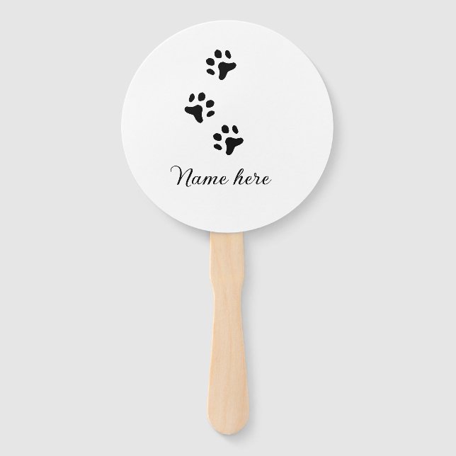 Leque Pata de cão e animal preto acrescentar nome texto  (Frente)