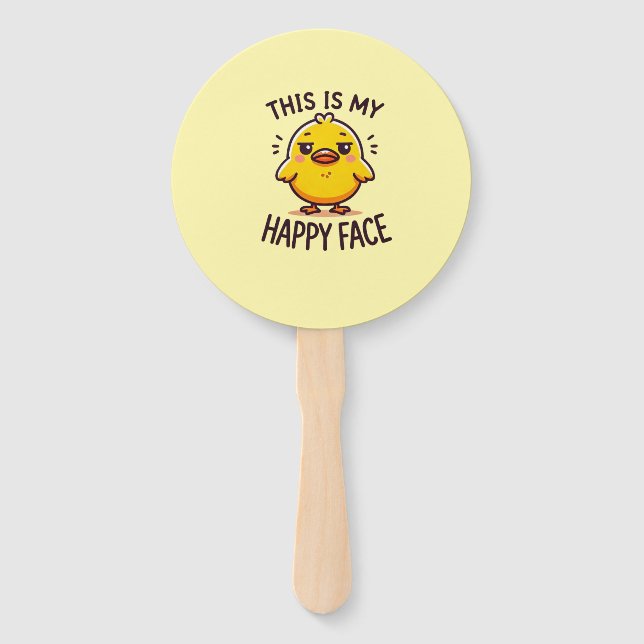 Leque pato rabugento. Esse é meu rosto feliz engraçado (Frente)