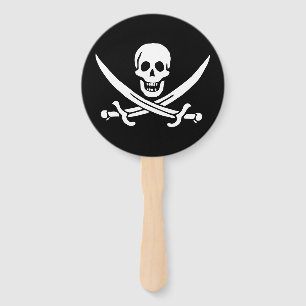 Leque Pavilha de Sinalizador Pirata com Espadas Cruzadas