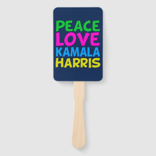 Leque Peace Love Kamala Harris Cute Blue