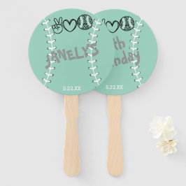 Leque Peace Love Softball Birthday