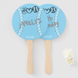 Leque Peace Love Softball Birthday