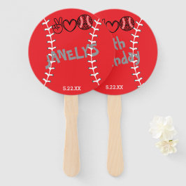 Leque Peace Love Softball Birthday