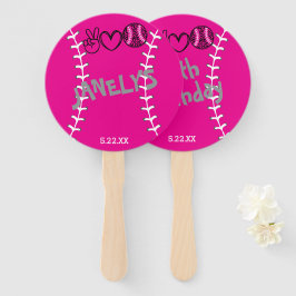 Leque Peace Love Softball Birthday