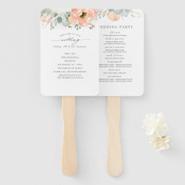 Leque Peach Floral Wedding Program
