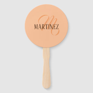 Leque Peach Fuzz Elegante Personalizado Nome
