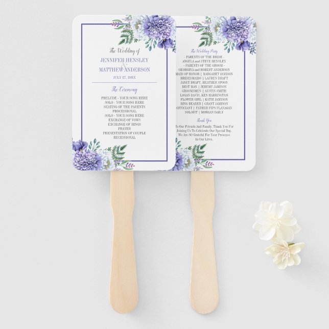 Leque Peony Passion Fãs do Programa de Casamento Floral (Frente e Verso)