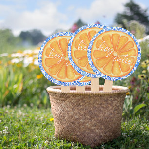 Leque Pequeno Chá de fraldas Citrus Orange Azulejo