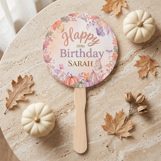 Leque Personalizado de Mão Boho Outono Aniversário
