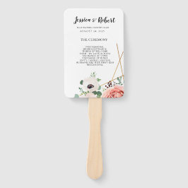 Leque Personalizado do Programa de Casamento de Flores R