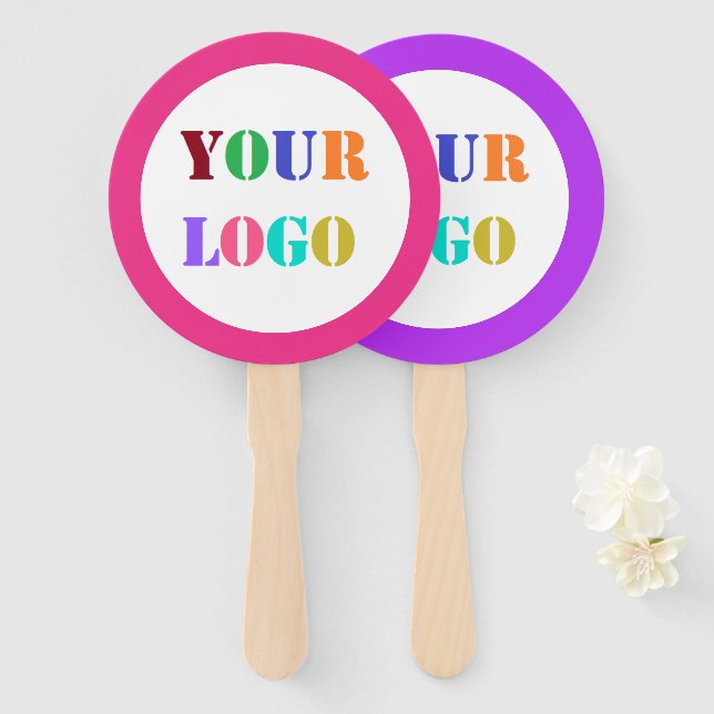 Leque Personalize seu ventilador de mão comercial do log (Frente e Verso)