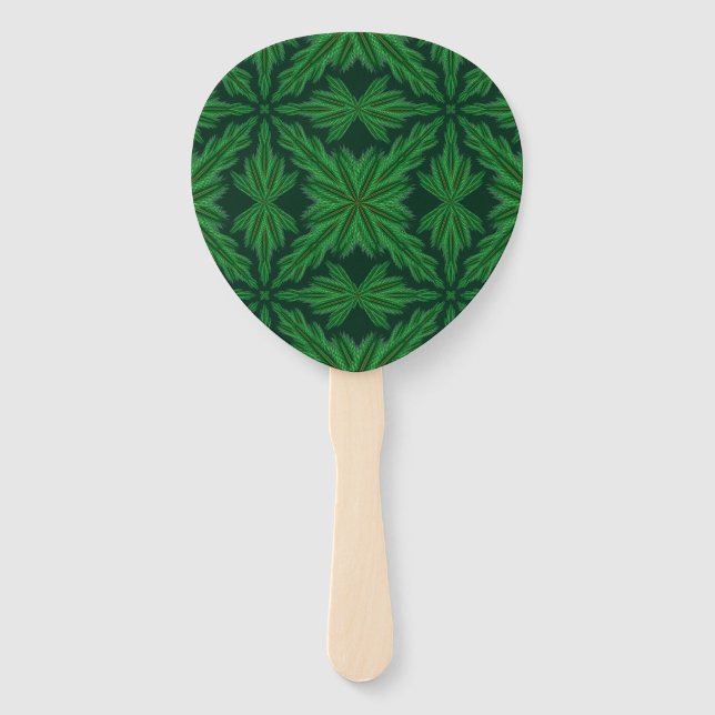 Leque Pine Mandala Forest Hand Fan (Frente)