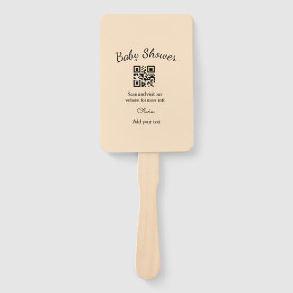 Leque Pink simple baby shower q r code add name text thr