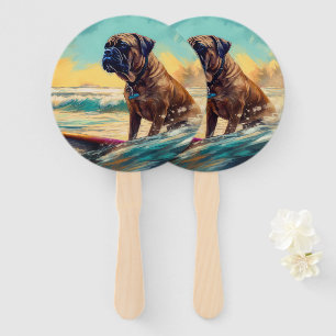 Leque Pintura de Navegação em Praia Bullmastiff