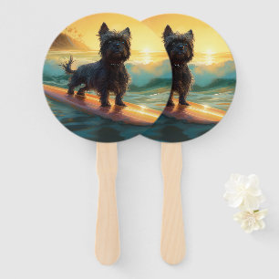 Leque Pintura de Surf no Beach do Affenpinscher