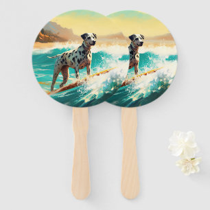 Leque Pintura de surfe na praia Dalmation