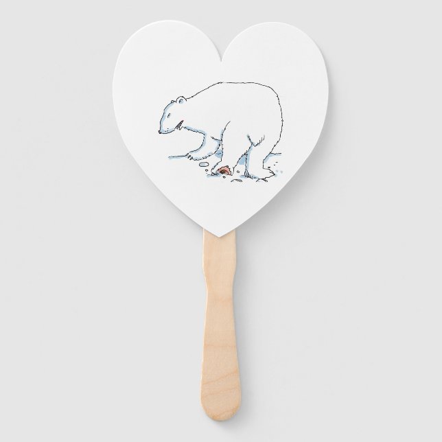 Leque Polar Bear heart hand fans (Frente)