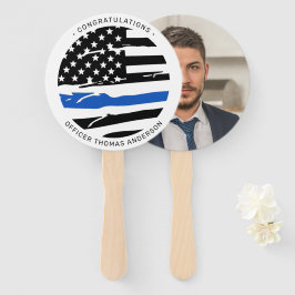 Leque Policial de Festa Thin Blue Line Parabéns