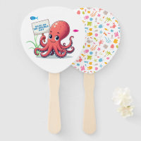 Polvo de desenho animado com peixe