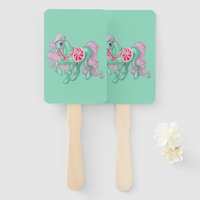 Leque Pony Hand Fan (Frente e Verso)