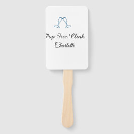 Leque Pop fizz clink blue champagne bottle new year