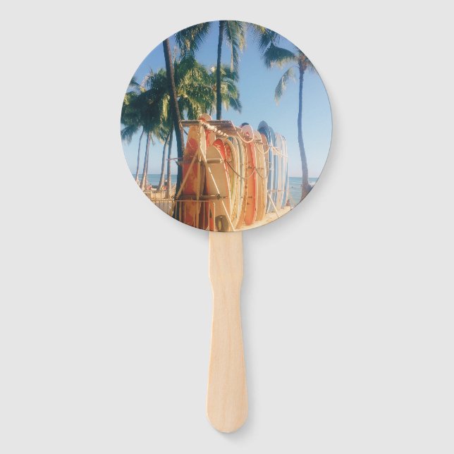 Leque Pranchas de surf da praia de Waikiki (Verso)