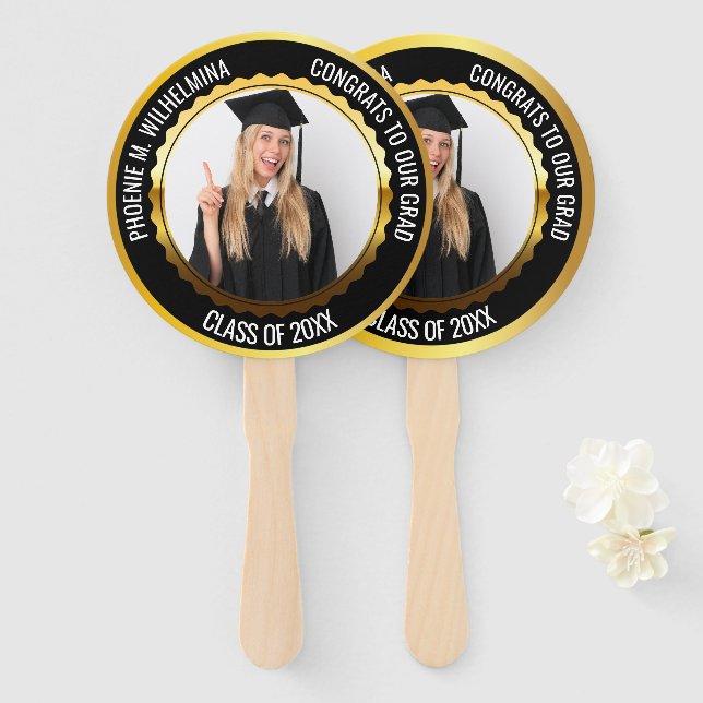 Leque Preto Felicita nossa classe de fotos Formando de 2 (Frente e Verso)