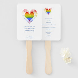 Leque Pride Raimbow Heart All LGTB Weddings