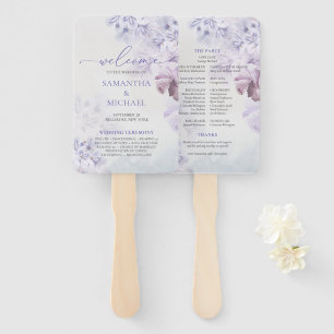 Leque Primavera roxo moderno, fã de casamento do boho f