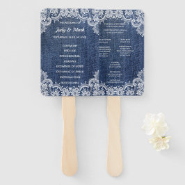 Leque Programa Blue Jean Denim E Lace Wedding