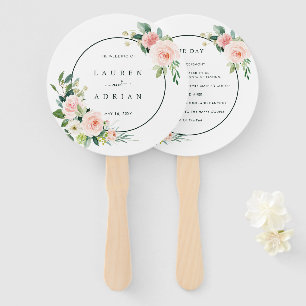 Leque Programa Blush Pink Bloom Weding