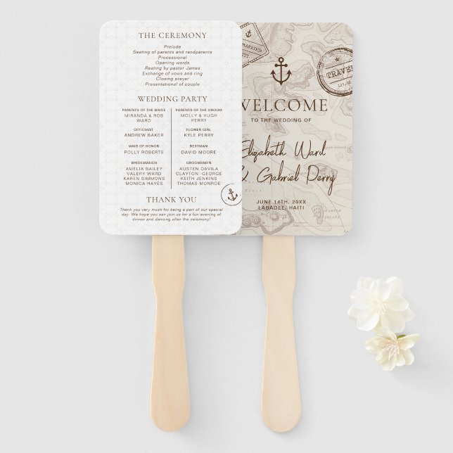 Leque Programa Boho Cruise Destination Wedding (Frente e Verso)