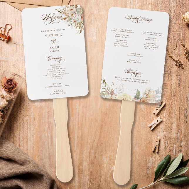 Leque Programa Botânico Rustic Autumn Rosas (Criador carregado)