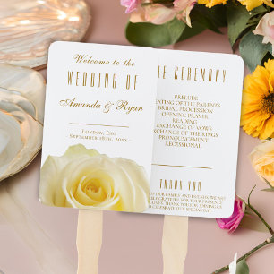Leque Programa branco do casamento do roteiro dourado