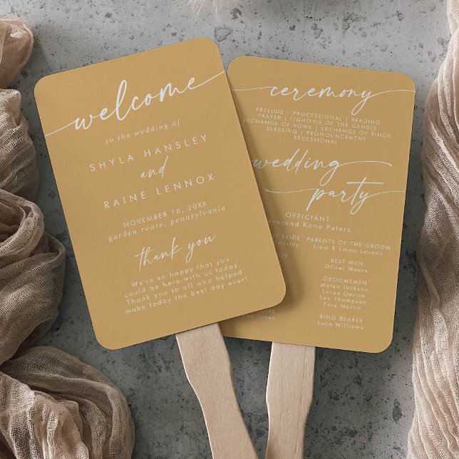 Leque Programa Casamento Boho Chic Yellow Marigold (Criador carregado)