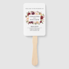 Leque Programa Casamento Bordado de Marsala