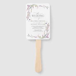 Leque Programa Casamento de Caligrafia Roxo